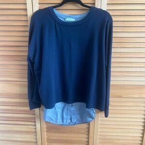 Vince Deep Blue Layered Top